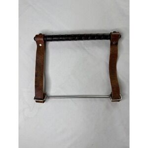 Antique Golf Club Carrier Holder Leather Golf club holder Clubs hang metal piece